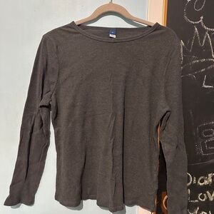Dark Gray Long Sleeve Top